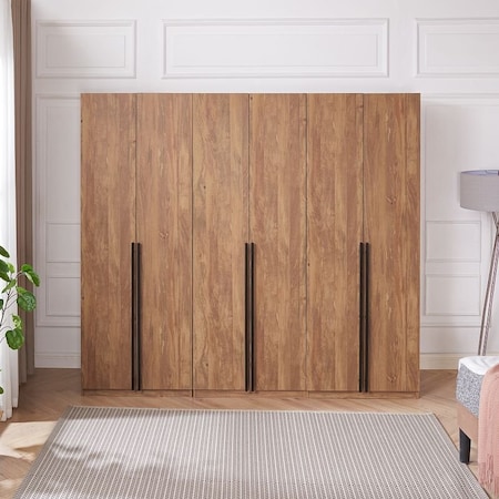 Manhattan Comfort Lee Module Wardrobe Closet in Golden Brown, 3PK 3-WC00123-GB